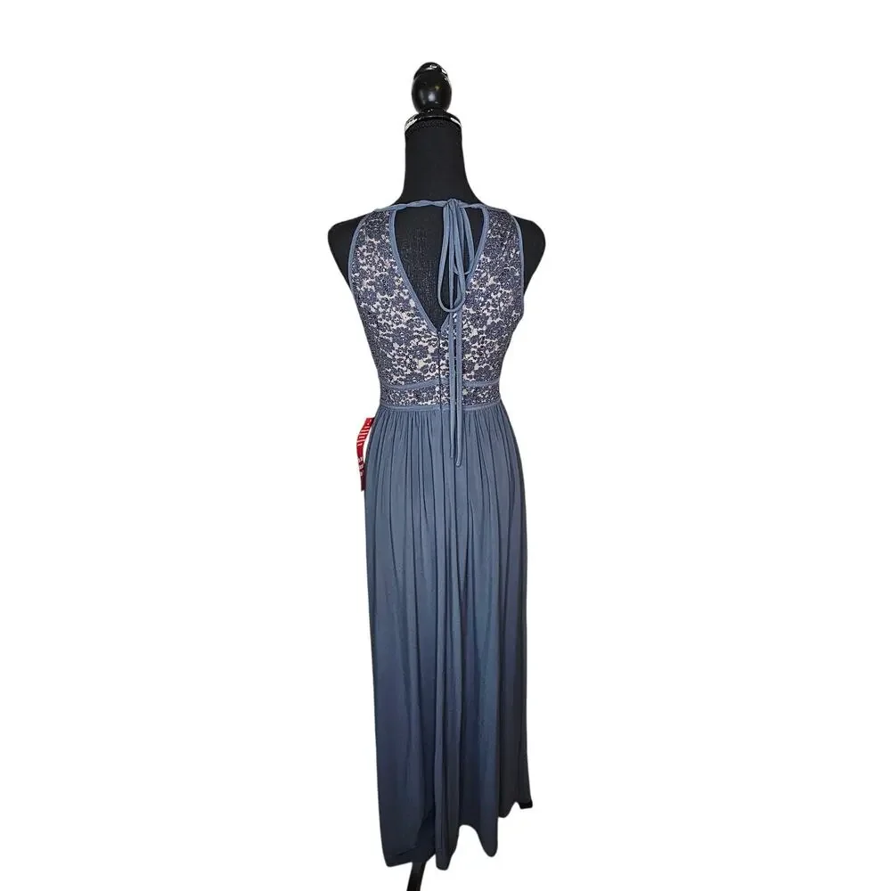 Nightway Prom Bridesmaid Blue Maxi Dress Special Occasion Party Cocktail Size 4P